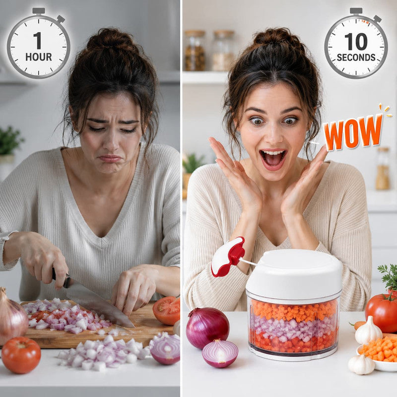 Manual Spin Cutter – Bina Bijli Ke, Sirf Ek Pull Se Fast Chopping