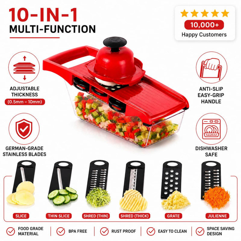 10-in-1 Mandoline Slicer – Har Kitchen Kaam Sirf 1 Tool Se!