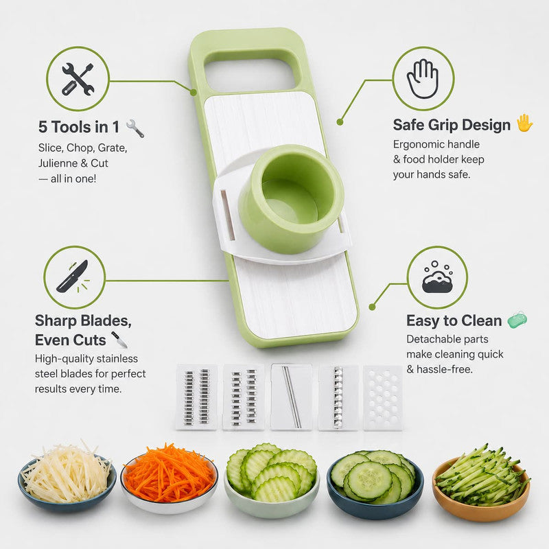 5-in-1 Vegetable Cutter – Ab Sabzi Kaatna Bas 2 Minute Ka Kaam