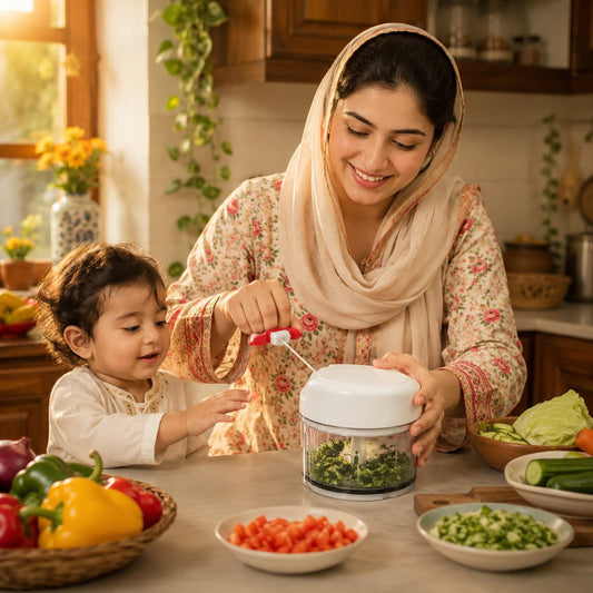 Manual Spin Cutter – Bina Bijli Ke, Sirf Ek Pull Se Fast Chopping